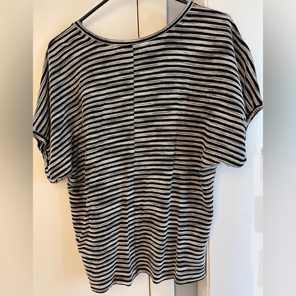 LOFT Striped Bubble Sleeve Top - Picture 3 of 6